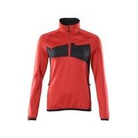 Pulover din fleece cu fermoar scurt ACCELERATE, Femei, Roșu trafic/Negru, Mărime 2XL