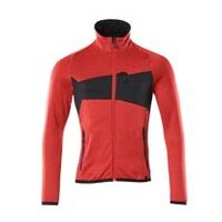 Pulover din fleece cu fermoar ACCELERATE, Domnilor, Roșu trafic/Negru, Mărime 2XL