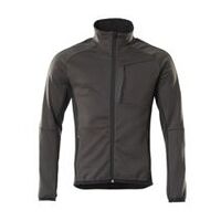 Fleece pulóver cipzárral UNIQUE, Unisex, Sötét antracit/fekete, Méret 2XL