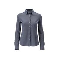 Hemd, Stretch Damenbluse, Blau-meliert, Größe 34