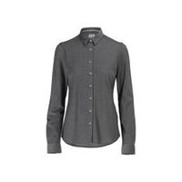Hemd, Stretch Damenbluse, Dunkelanthtazit/HellGrau-meliert, Größe 34