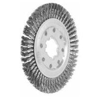 Single-row wheel brush, knotted Steel wire 0.50 mm 250X15 mm