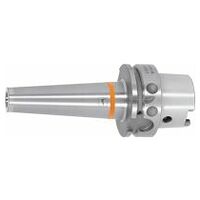 Arbor for screw-in milling cutters with thread vibration-damped, tapered form HSK-A 63