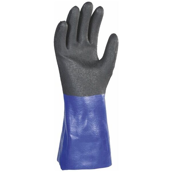 Handske, par, Profas® Rubiflex S XG35B, nitril, blå/svart EN 374 8