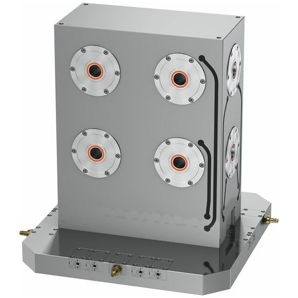 Plaque de base 6 emplacements ou tours de serrage pour machines horizontales ZeroClamp  15705
