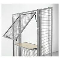 Issue counter element with lockable shelf, mesh, height 2200mm  1000 mm