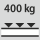 Shelf load capacity / maximum distributed shelf load (on metal): 400 kg
