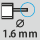 Depth gauge: ⌀ 1.6