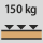 Workbench/desk load capacity - maximum distributed load (on wood) 150