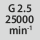 Balance quality G at rotational speed: G 2.5 at 25,000 rpm