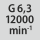 Qualità equilibratura G con numero di giri: G 6,3 con 12000 min<sup>-1</sup>