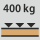 Capacitate portantă banc/ masă de lucru - greutate maximă distribuită pe raft (pe lemn): 400 kg