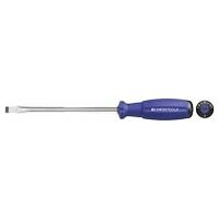 Screwdriver for slot-head, with 2-component SwissGrip handle  10 mm