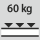 Hyllplanets bärförmåga/maximal jämnt fördelad last (på metall): 60 kg