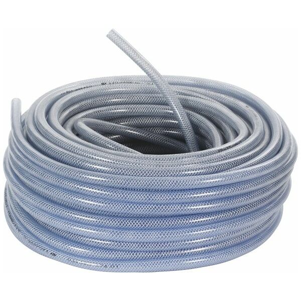Braided hose, transparent PVC  Length 50 m