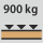 Bärförmåga arbetsbänk/bord − maximal jämnt fördelad last (på trä): 900 kg