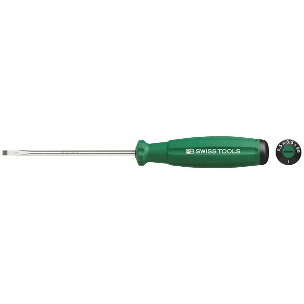 Screwdriver for slot-head, with 2-component SwissGrip handle